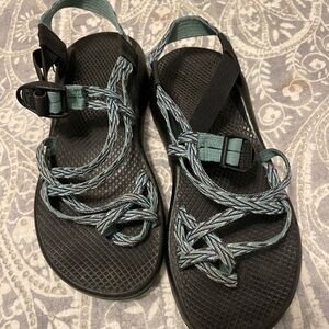Chacos Hiking Sandals ZX2 Double Strap US Womens size 10 Blue Toe Loop